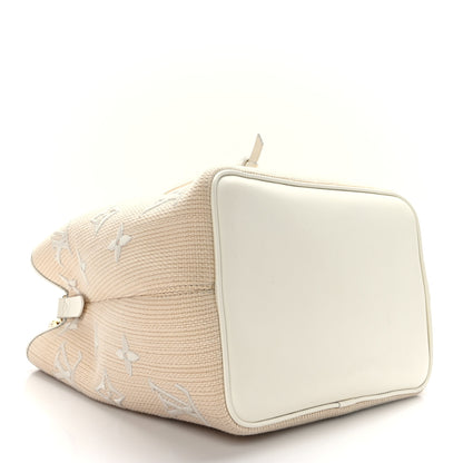 Louis Vuitton Cotton Monogram Embroidered Neonoe MM Beige White 4 of 12