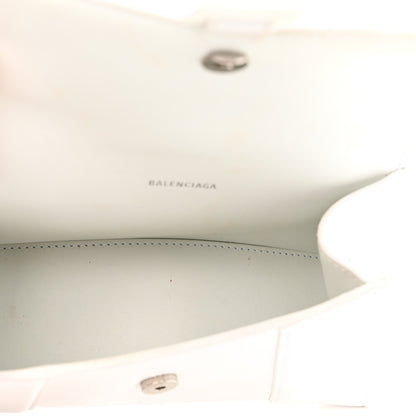 Balenciaga Shiny Box Calfskin Strass Hourglass Top Handle Bag XS White 5 of 10