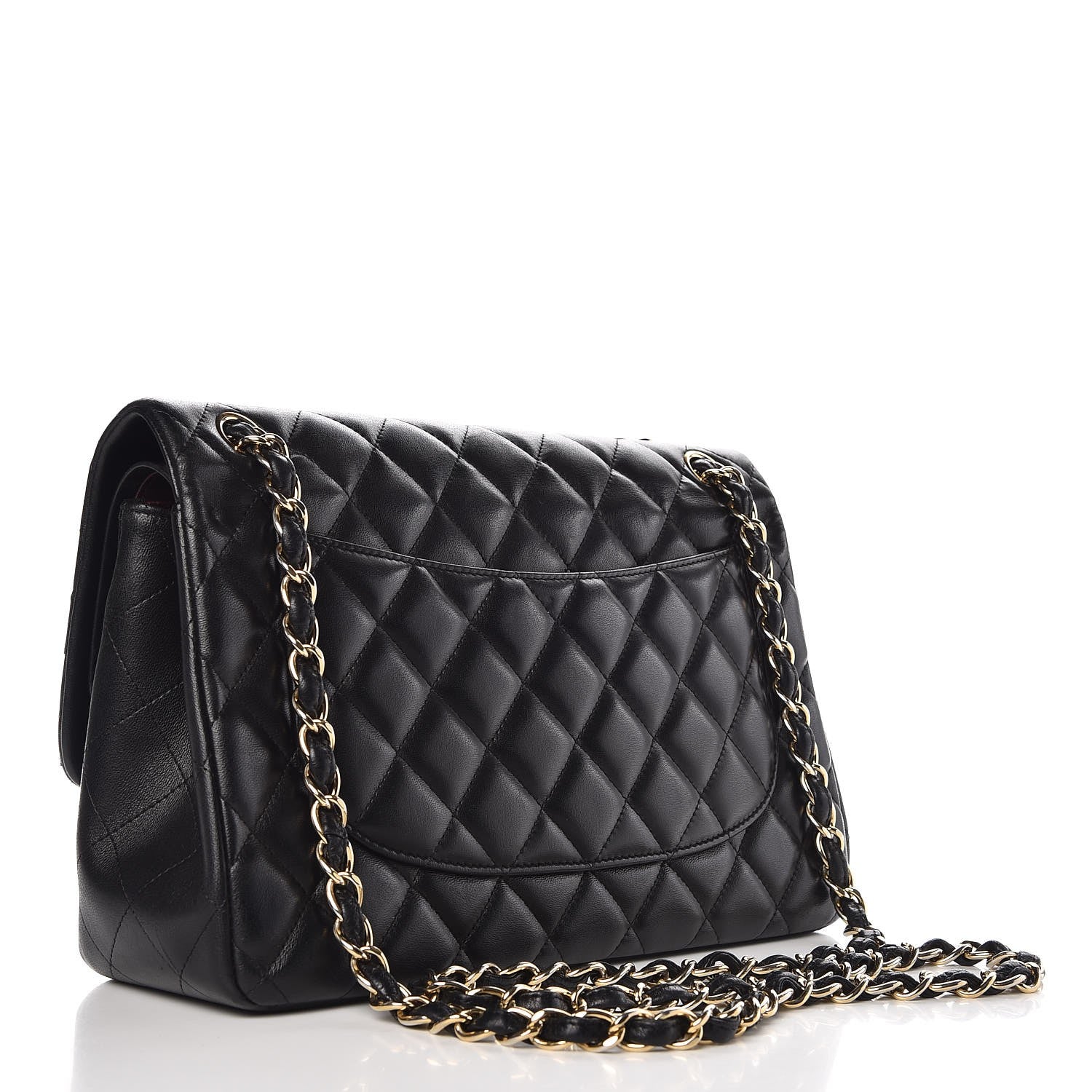 Chanel Lambskin Quilted Jumbo Double Flap Black 4 of 12