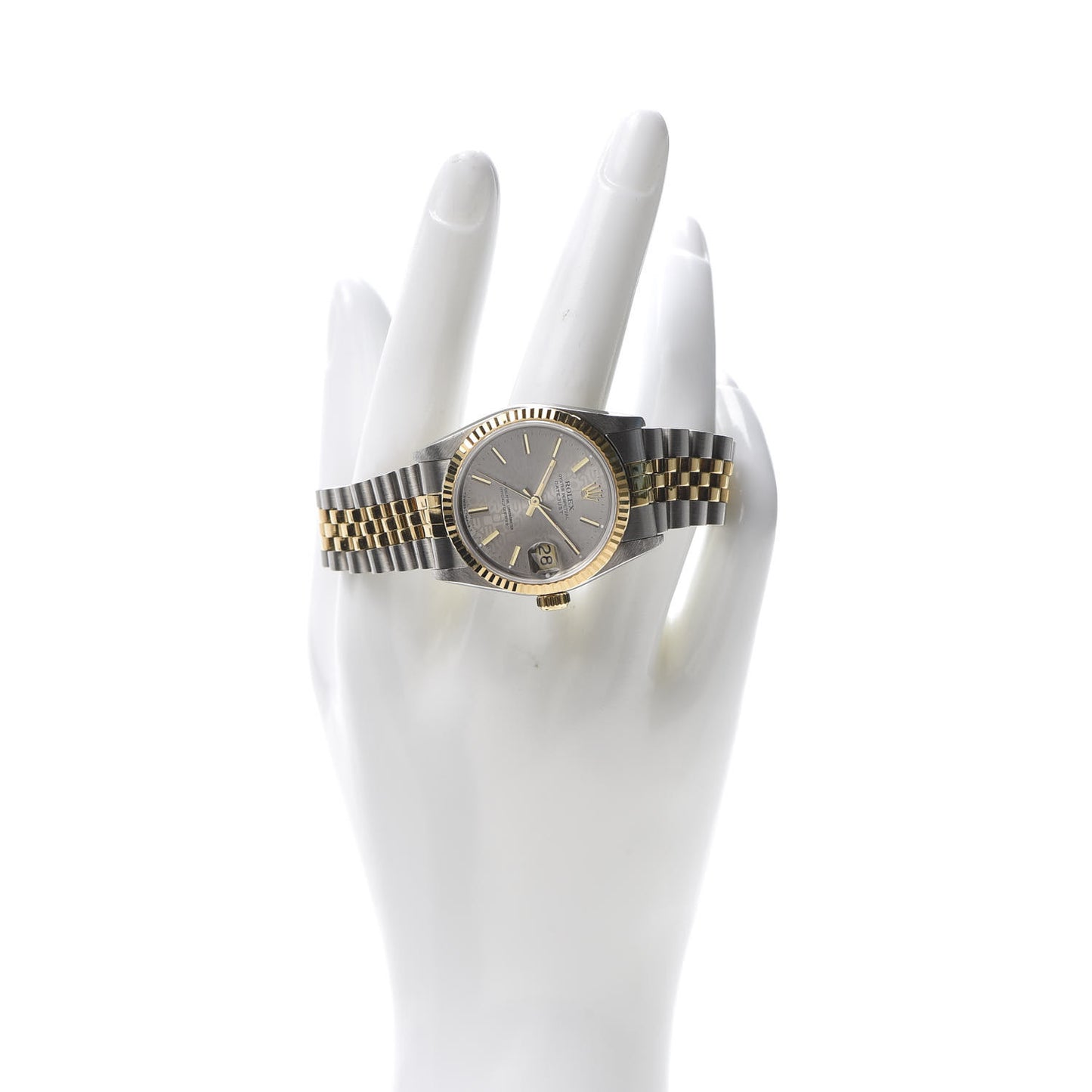 Stainless Steel 18K Yellow Gold 31mm Oyster Perpetual Datejust Watch Slate Jubilee 68273