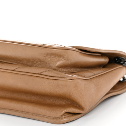 Saint Laurent Crinkled Calfskin Matelasse Monogram Medium Niki Chain Satchel Natural Tan 9 of 9