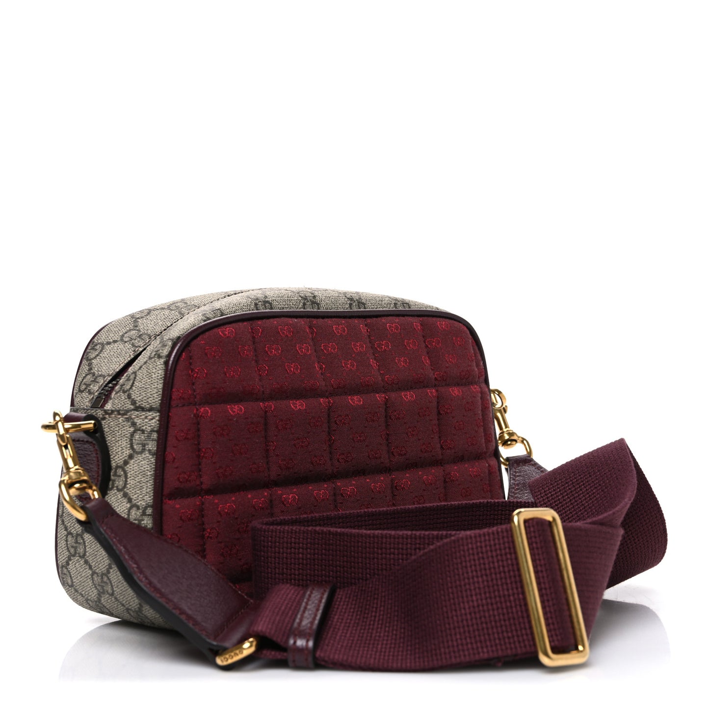 Monogram GG Mignon Textured Dollar Calfskin GG Supreme Monogram Quilted Small Crossbody Bag  Burgundy Beige Ebony