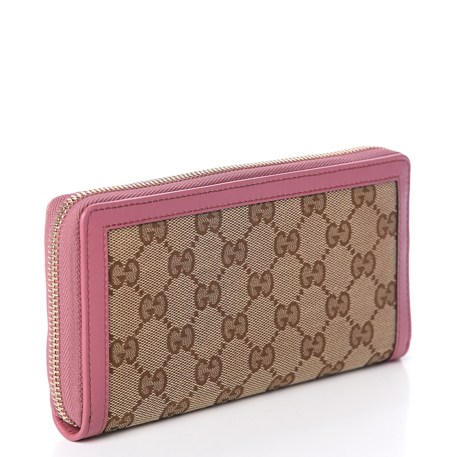 Gucci Monogram Margaux Calfskin Sukey Zip Around Wallet Beige Ebony Vintage Rose 2 of 5