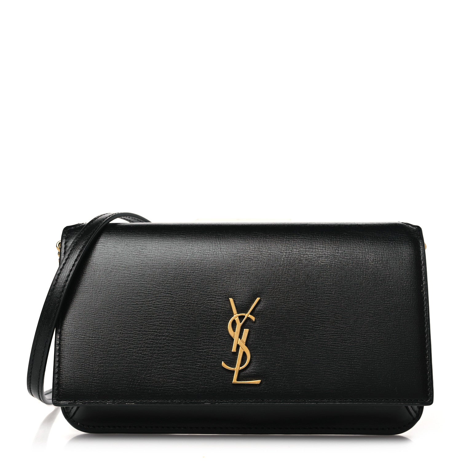 Saint Laurent Smooth Calfskin Monogram Phone Holder Crossbody Black 1 of 9