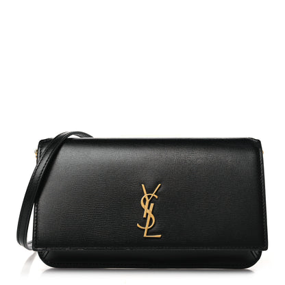 Saint Laurent Smooth Calfskin Monogram Phone Holder Crossbody Black 1 of 9