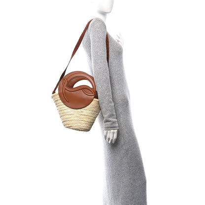 Christian Louboutin Raffia Calfskin Biloumoon Tote Natural Cuoio 2 of 8