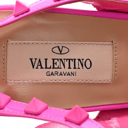 Valentino Garavani Patent Lacquer Monochrome Rockstud Ankle Strap 100mm Pumps 39 Pink PP 6 of 12