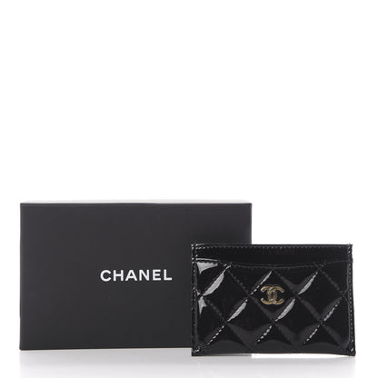 Chanel Patent Calfskin Quilted Card Holder Black 7 of 7