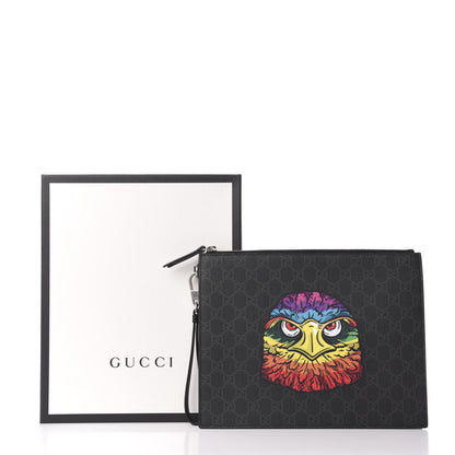 Gucci GG Supreme Monogram Rainbow Eagle Documents Holder Black Grey Multicolor 8 of 8