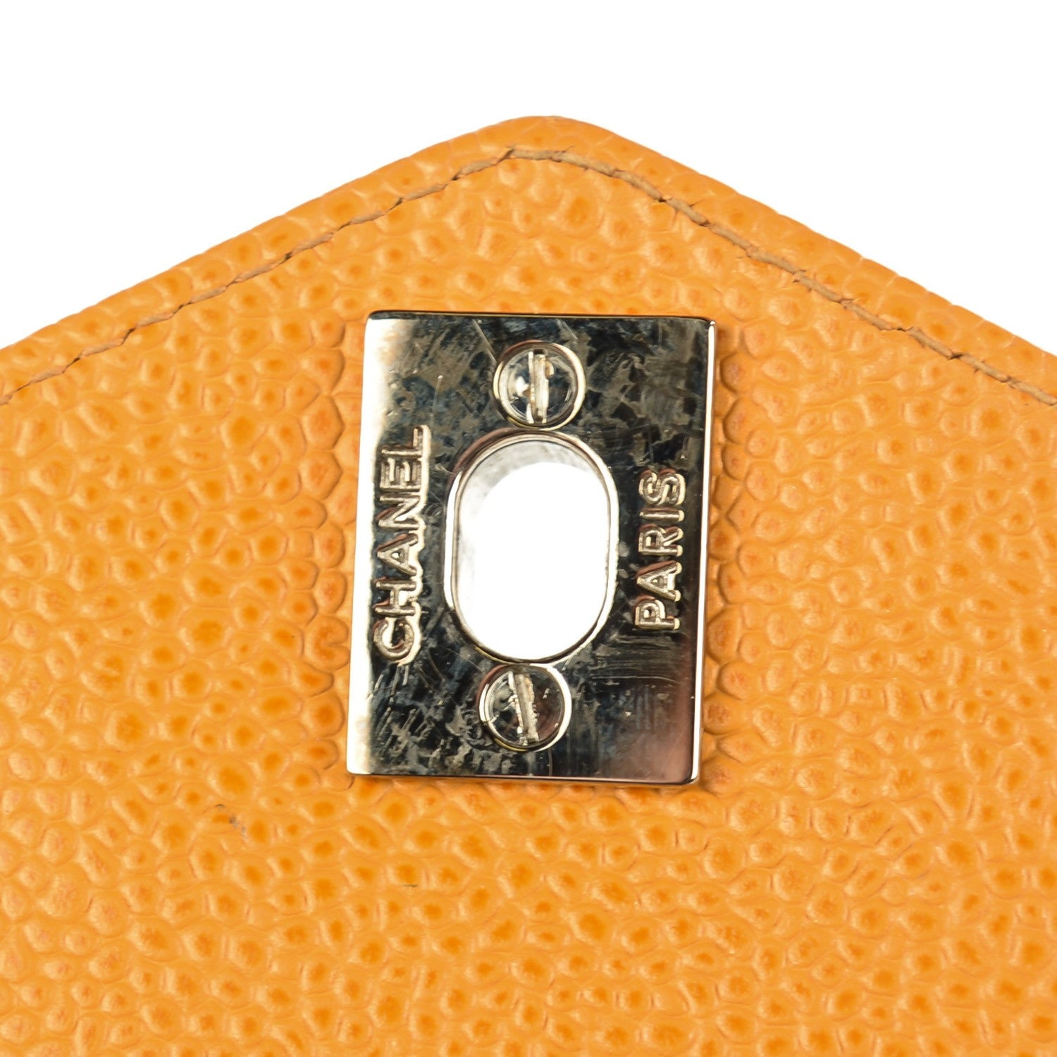 Chanel Caviar Flap Shoulder Bag Orange 5 of 9
