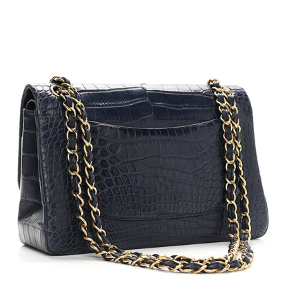Chanel Alligator Jumbo Double Flap Blue 3 of 12