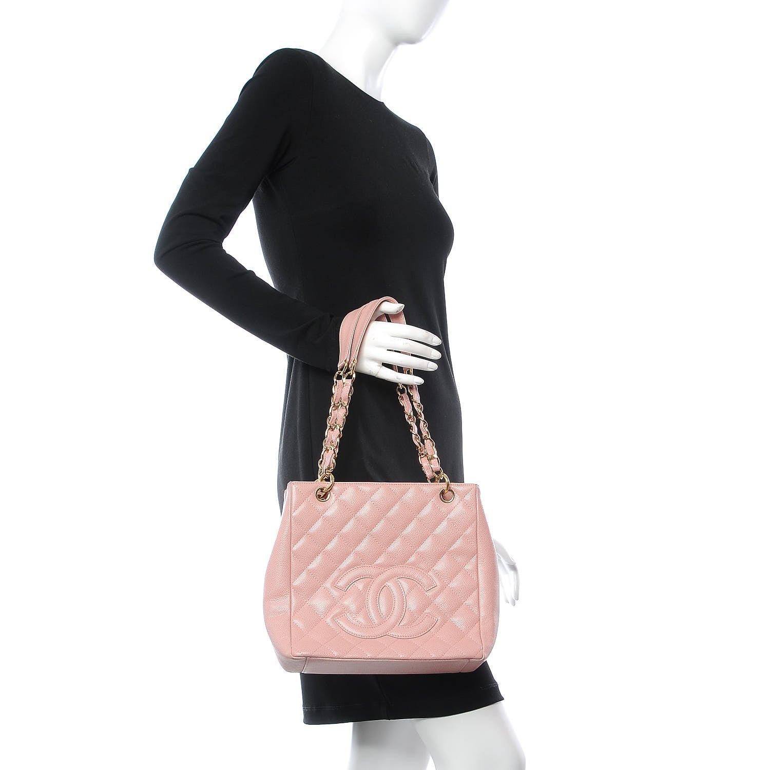 Chanel Caviar Petit Shopping Tote PST Pink 2 of 11