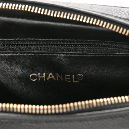 Chanel Caviar Chevron Quilted Camera Case Black 6 of 10
