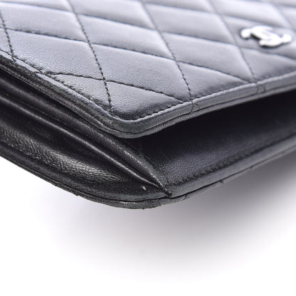 Chanel Lambskin Quilted Yen Wallet Black 14 of 17