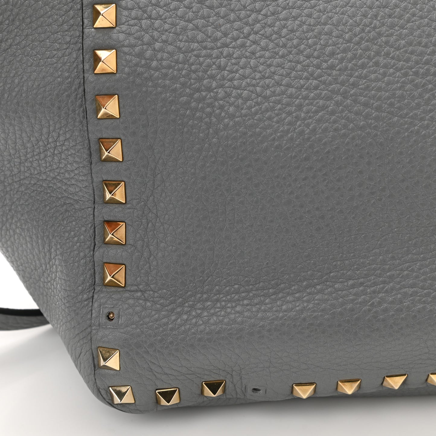 Grained Calfskin Medium Rockstud Reversible Tote Dark Rose Grey