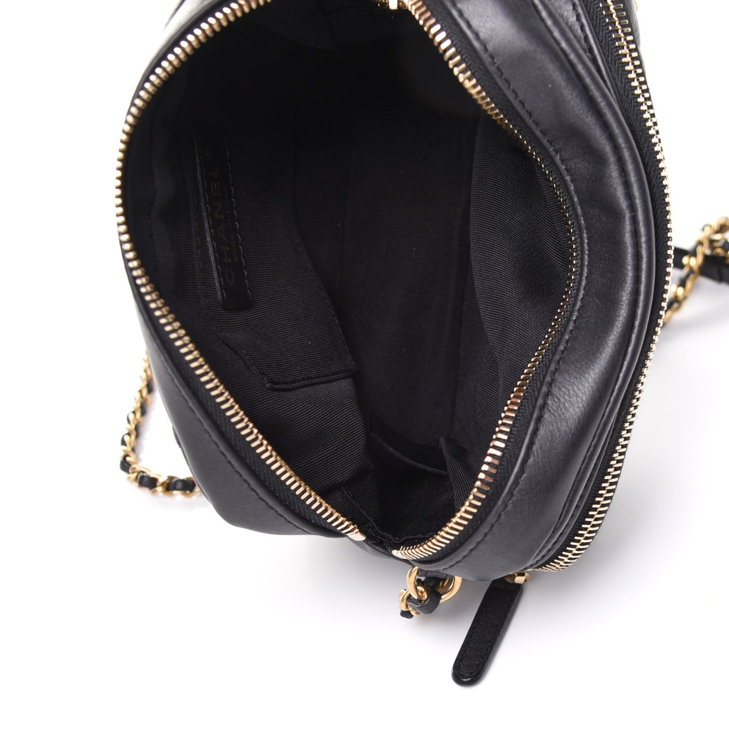 Calfskin Quilted Day Trips Camera Case Black