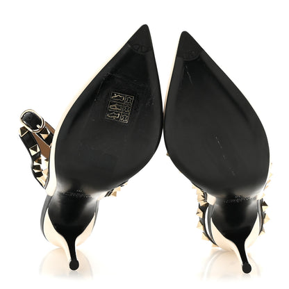 Valentino Garavani Nappa Rockstud Ankle Strap 100mm Pumps  36 Light Ivory Black 6 of 7