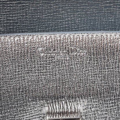 Christian Dior Metallic Grained Calfskin Diorever Clutch Silver 6 of 16