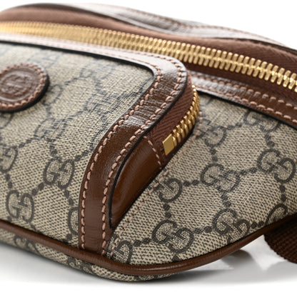Gucci GG Supreme Monogram Textured Calfskin Retro Interlocking G Belt Bag Beige Ebony Brown Sugar 9 of 10