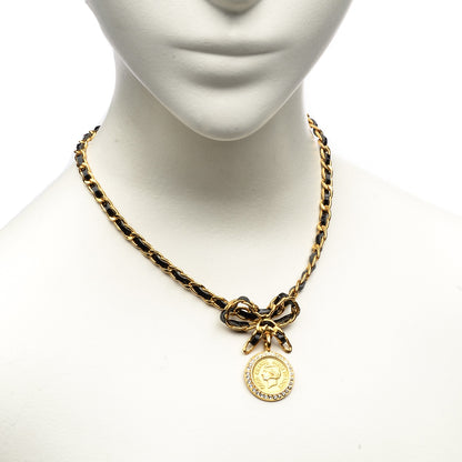 Chanel Medallion Choker Chain Necklace Gold 2 of 6