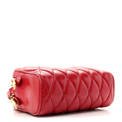Miu Miu Vitello Shine Quilted Camera Bag Cherry 4 of 16