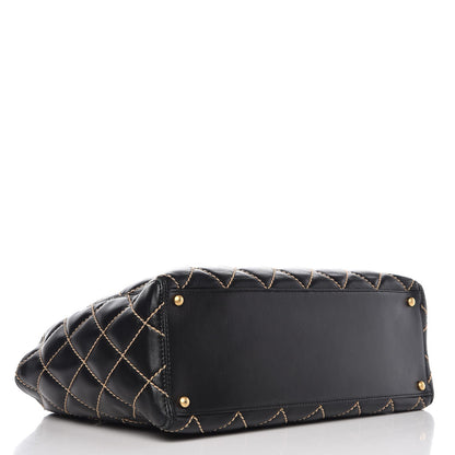 Chanel Calfskin Contrast Stitch Surpique Tote Black 5 of 13