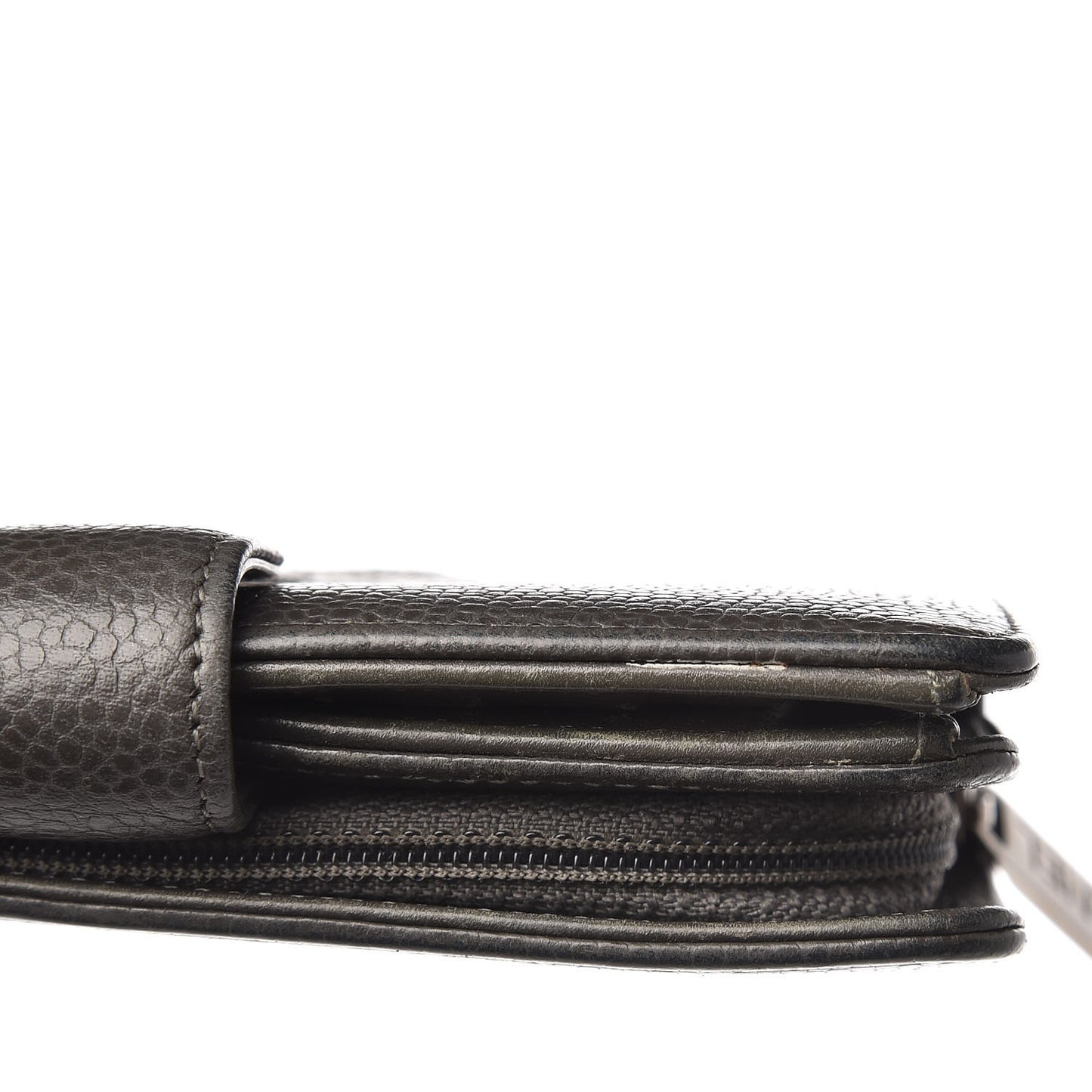 Caviar Timeless CC Zipped Pocket Wallet Grey