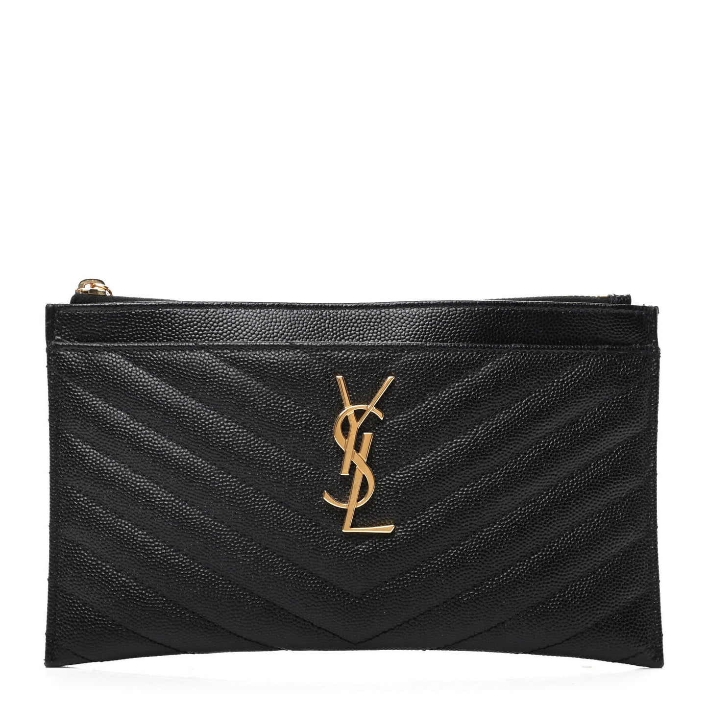 Grain De Poudre Chevron Monogram Bill Pouch Black