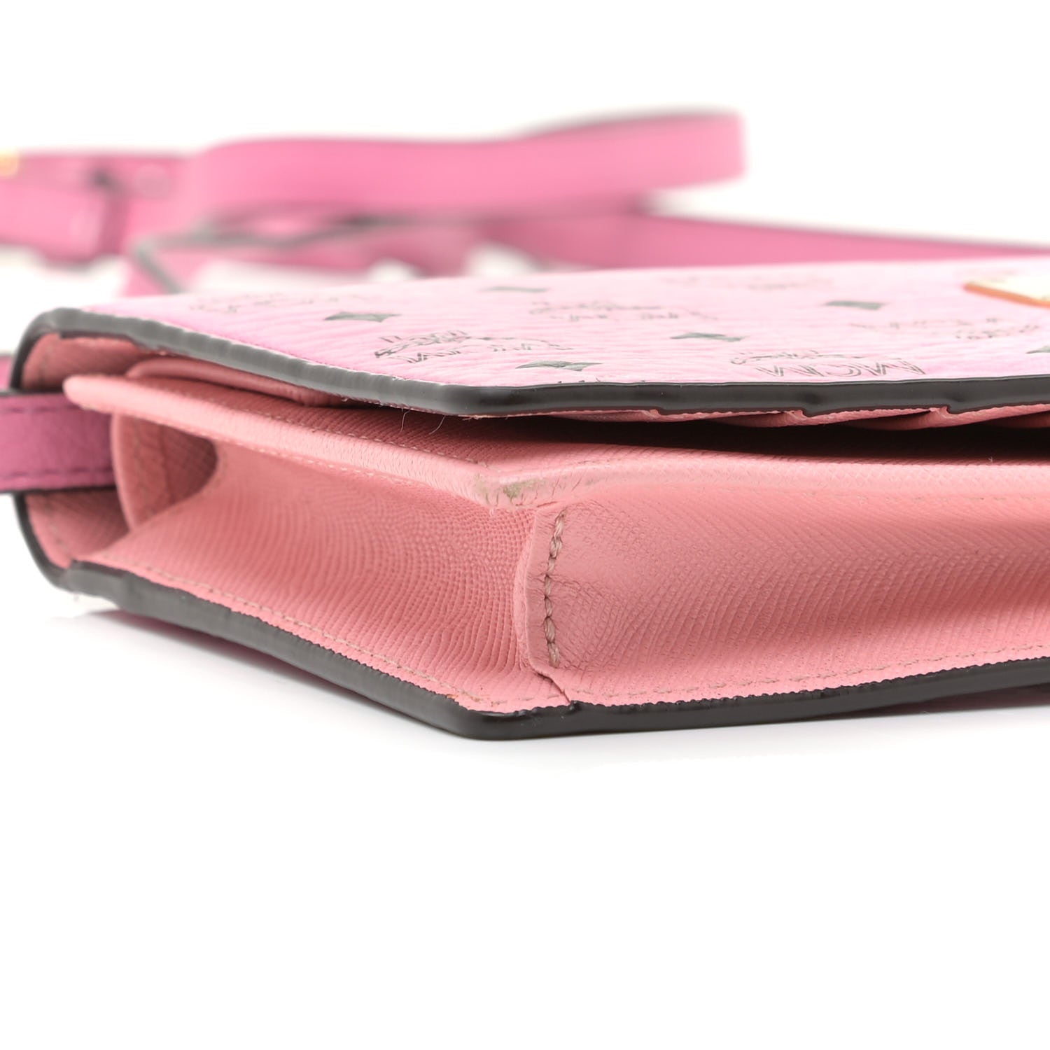 MCM Visetos Crossbody Wallet Pink 4 of 10