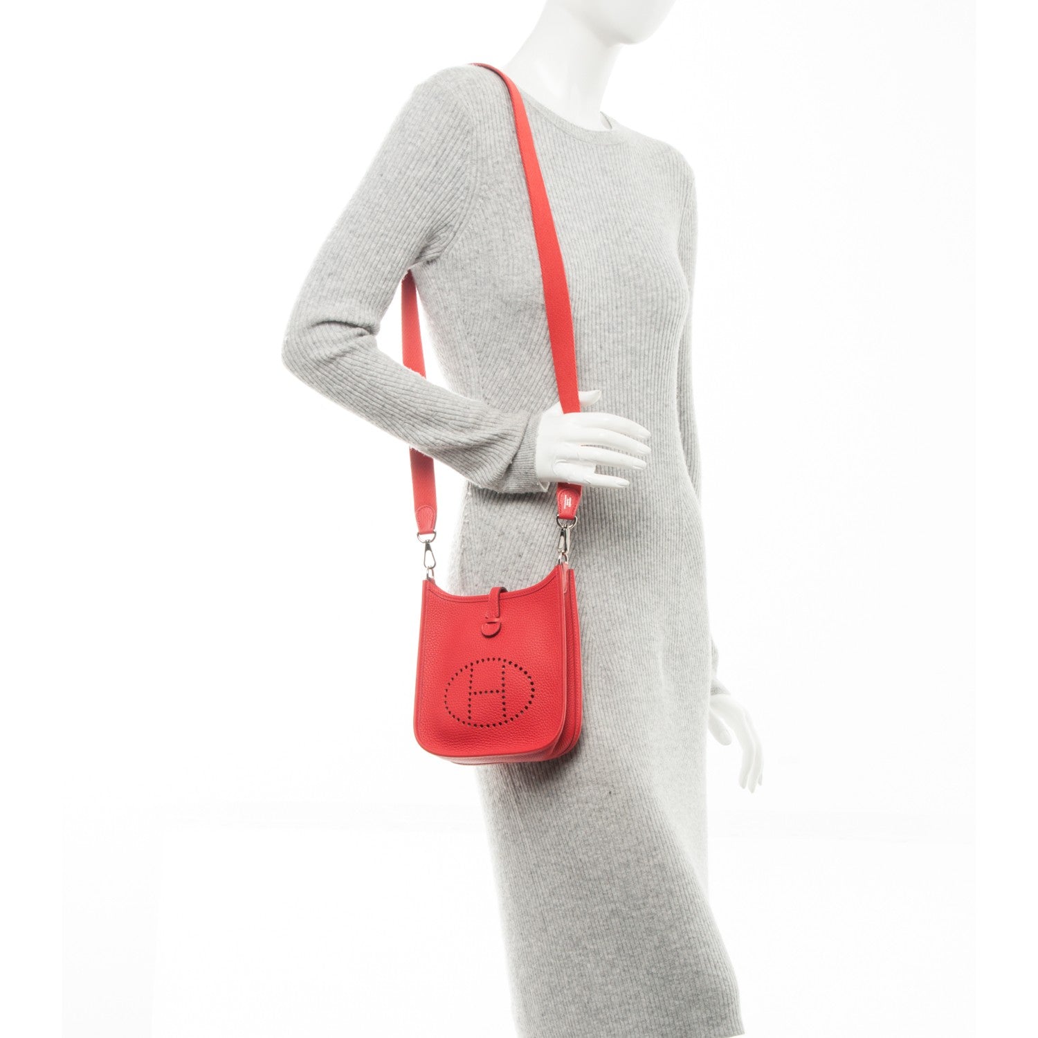 Hermes Taurillon Clemence Evelyne TPM Rouge Tomate 2 of 7