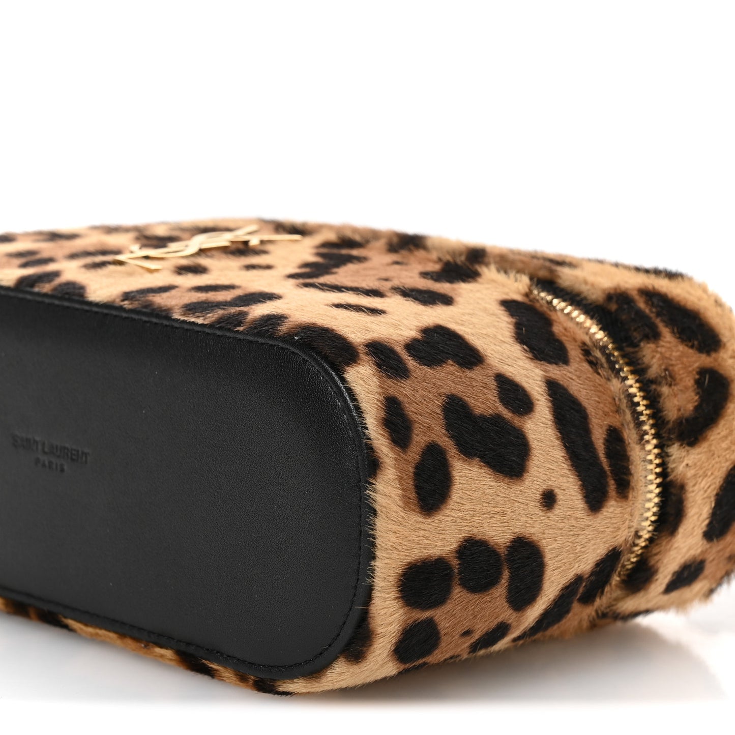 Pony Hair Leopard Print Mini Gaby Vanity Case Brown Black