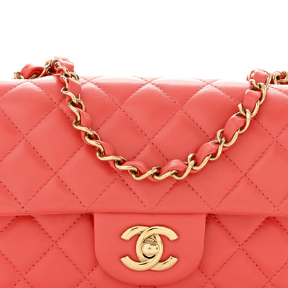 Chanel Lambskin Quilted Mini Rectangular Flap Pink 8 of 12