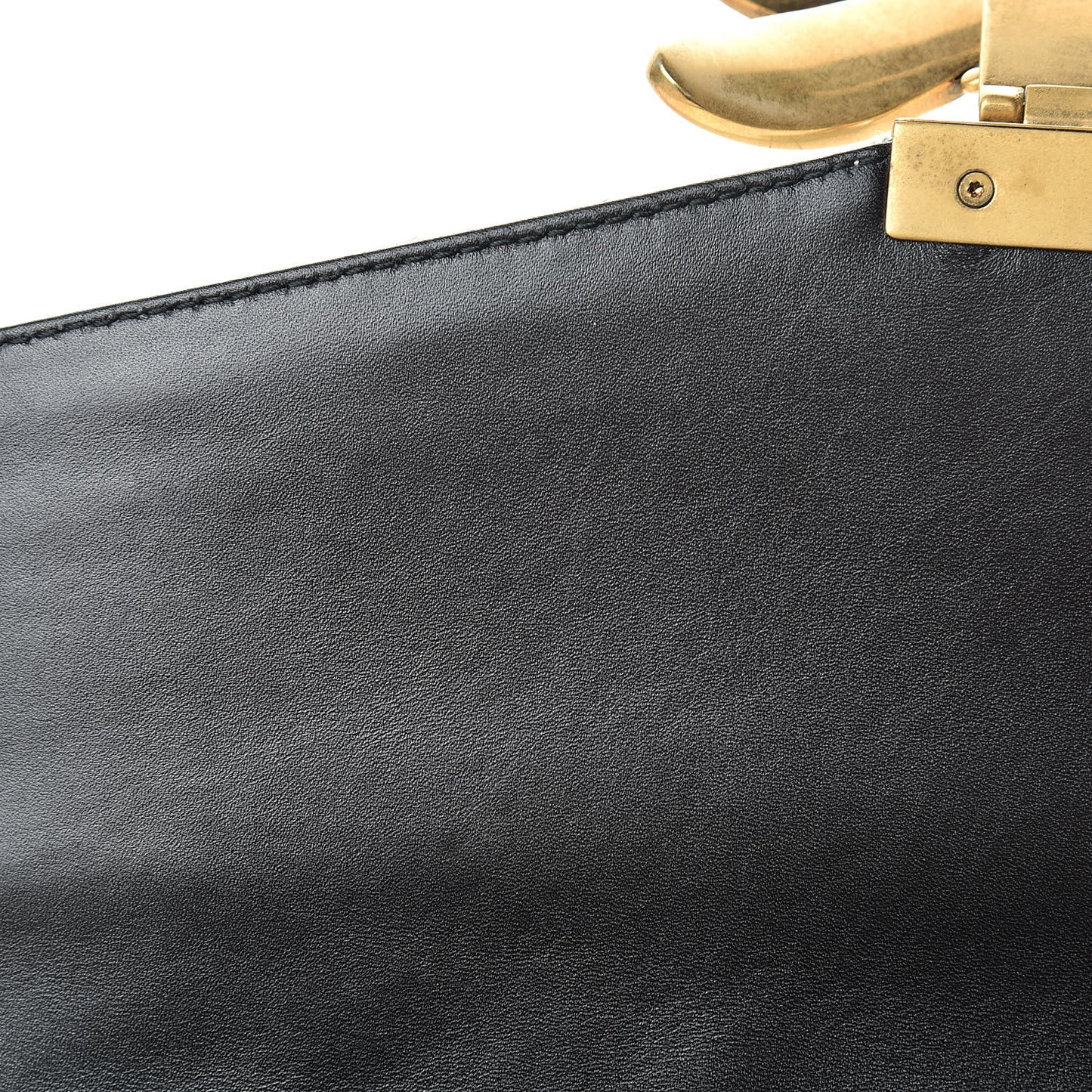 Calfskin Trapuntata Queen Margaret Clutch Mystic White Black