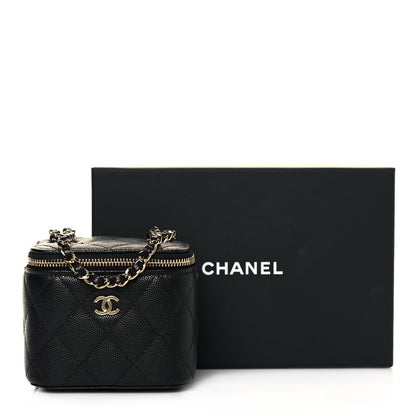 Chanel Caviar Quilted Mini Vanity Case With Chain Black 15 of 15