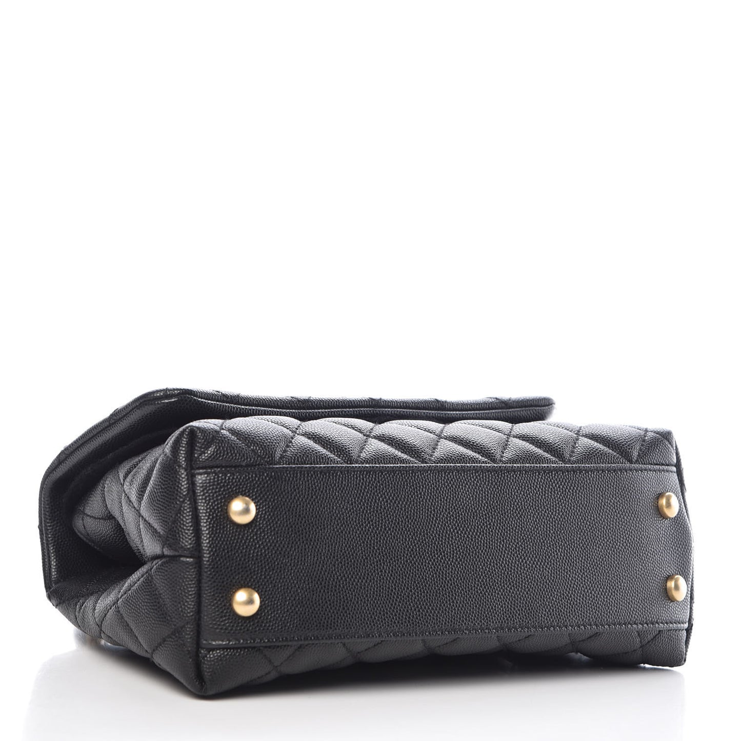 Caviar Quilted Mini Coco Handle Flap Black