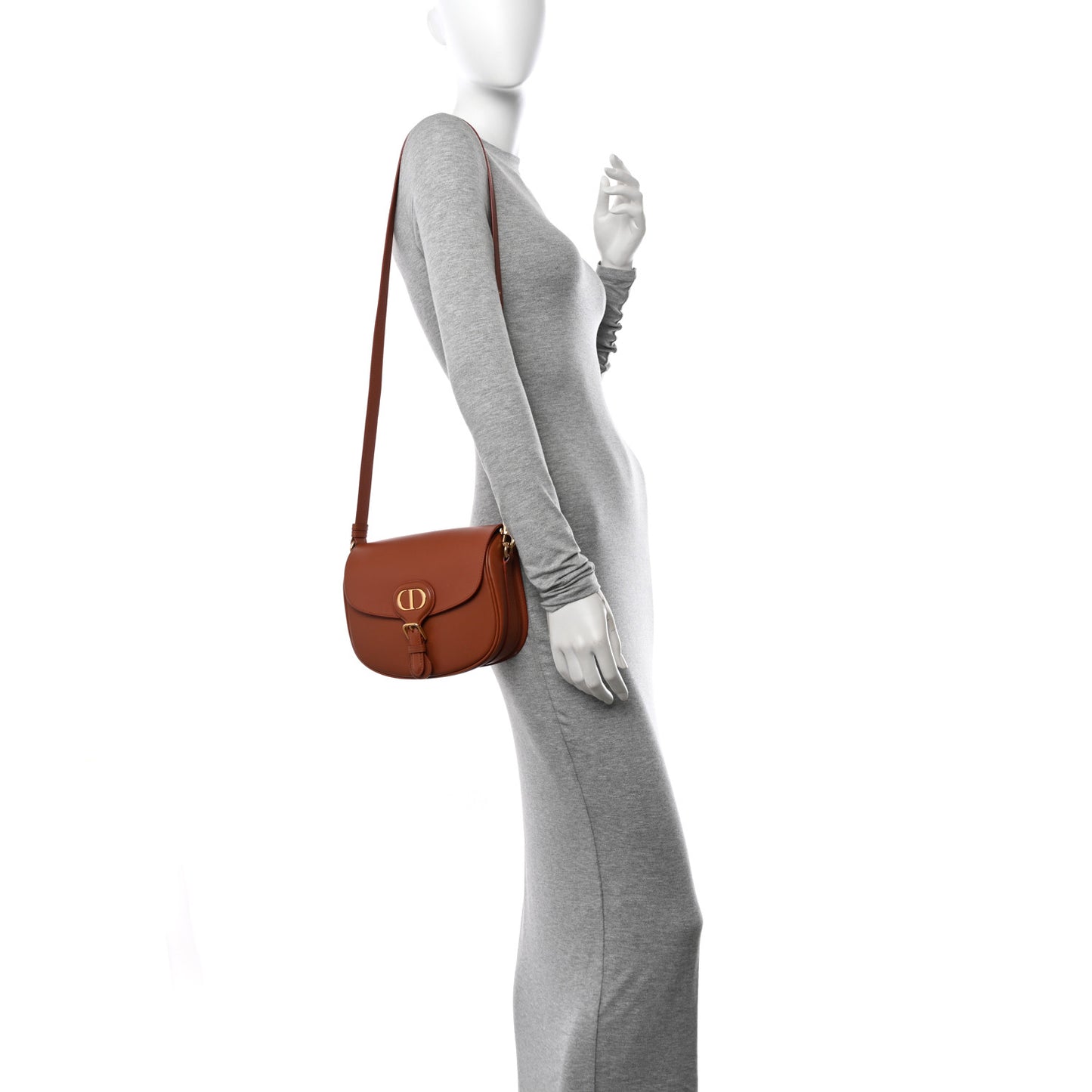 Box Calfskin Medium Bobby Flap Dark Tan