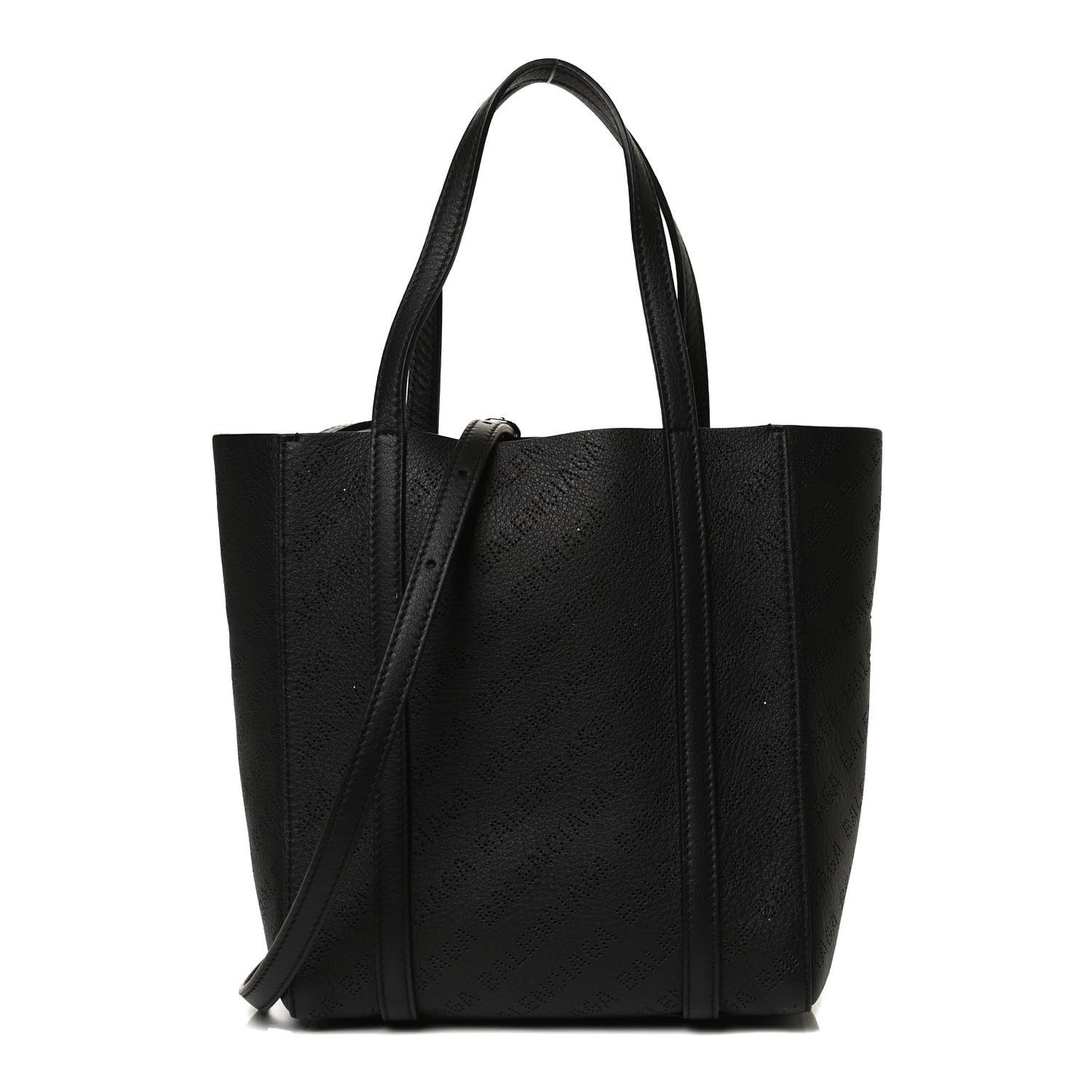 Smooth Calfskin Logo Perforated XXS Everyday Tote Black