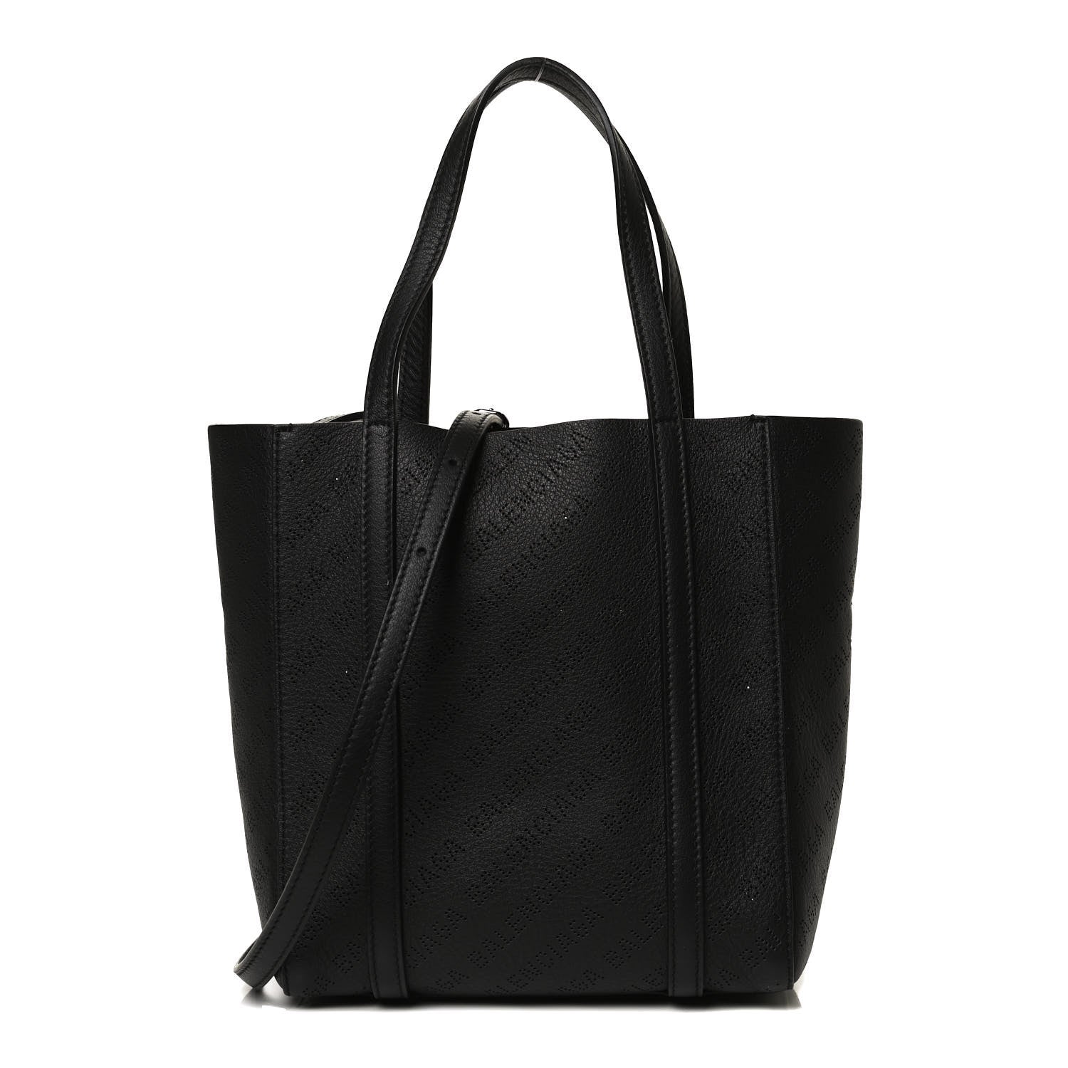 Balenciaga Smooth Calfskin Logo Perforated XXS Everyday Tote Black 1 of 8