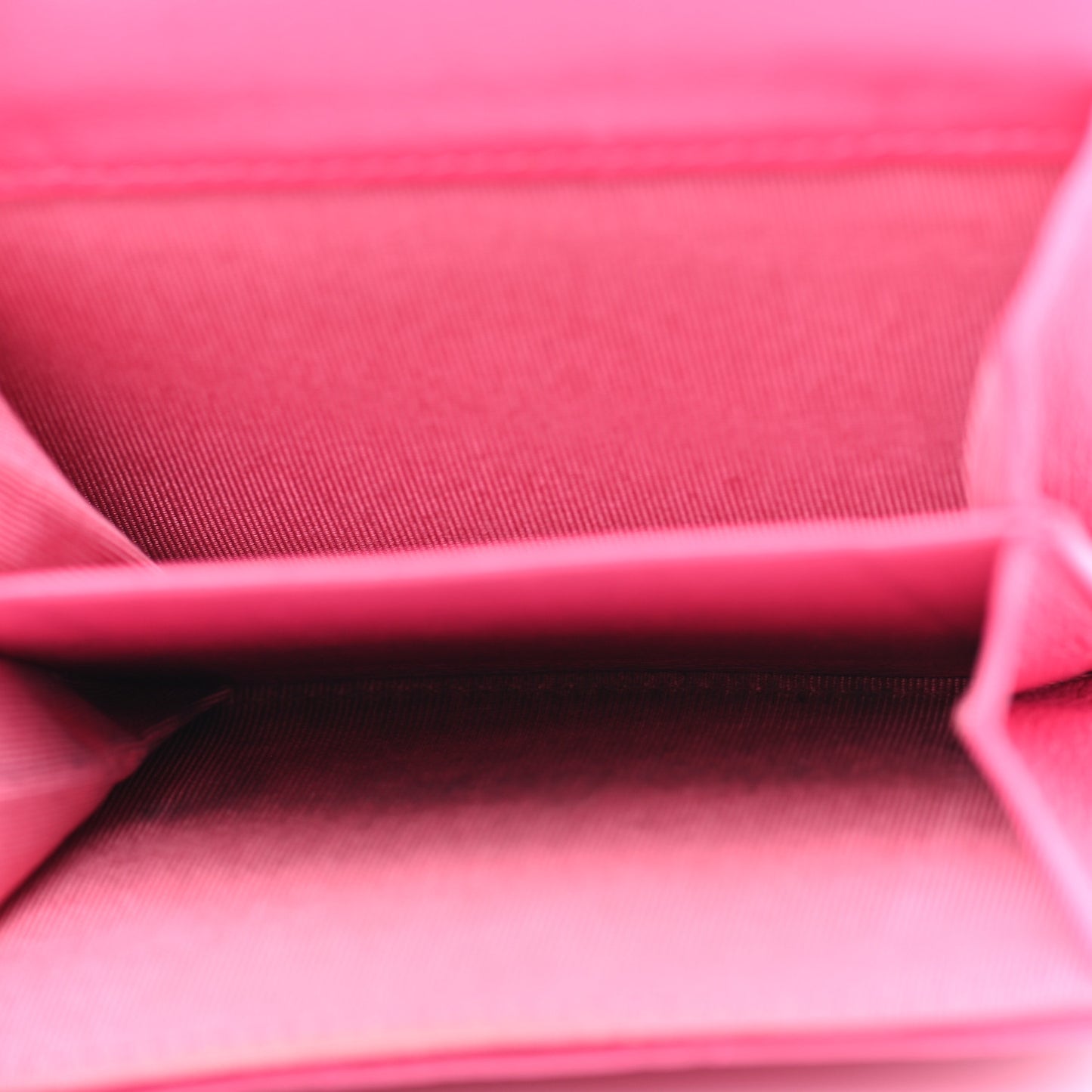 Lambskin Quilted Flap Card Holder Wallet Pink