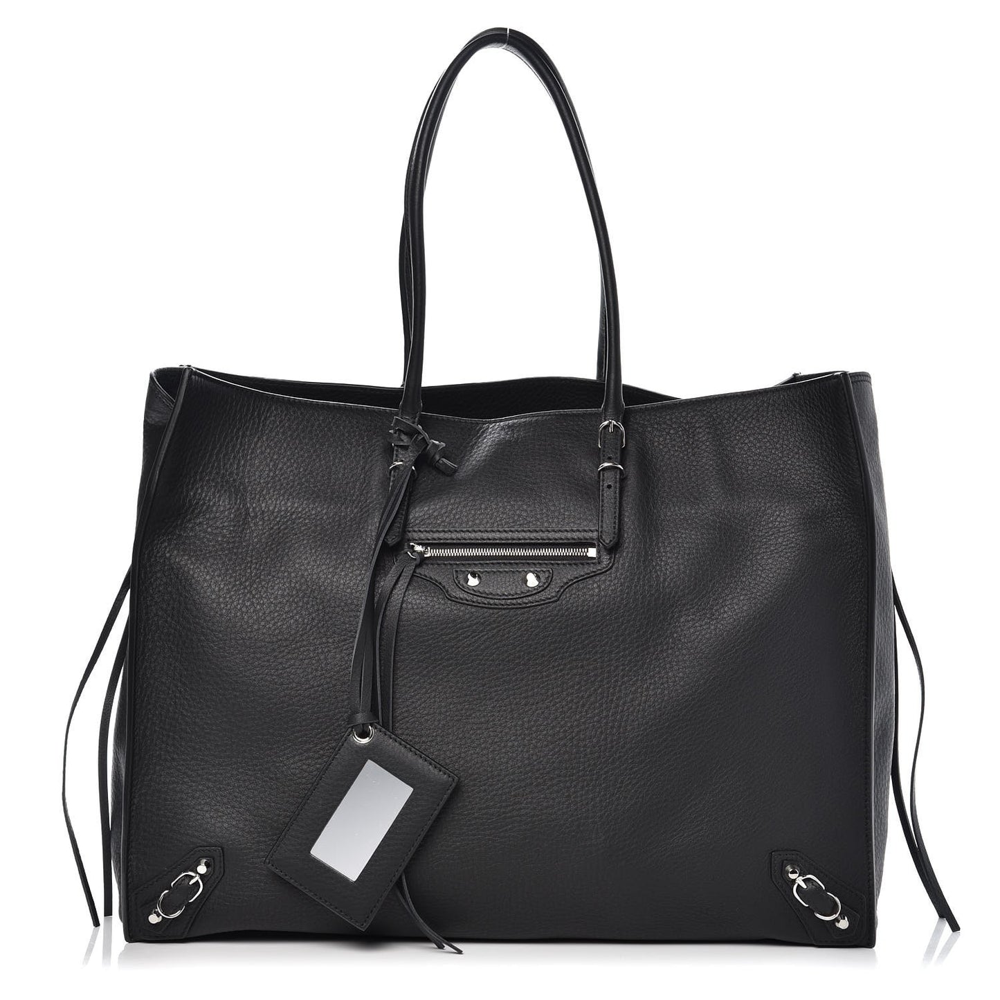Supple Calfskin Papier A4 Zip Around Tote Black