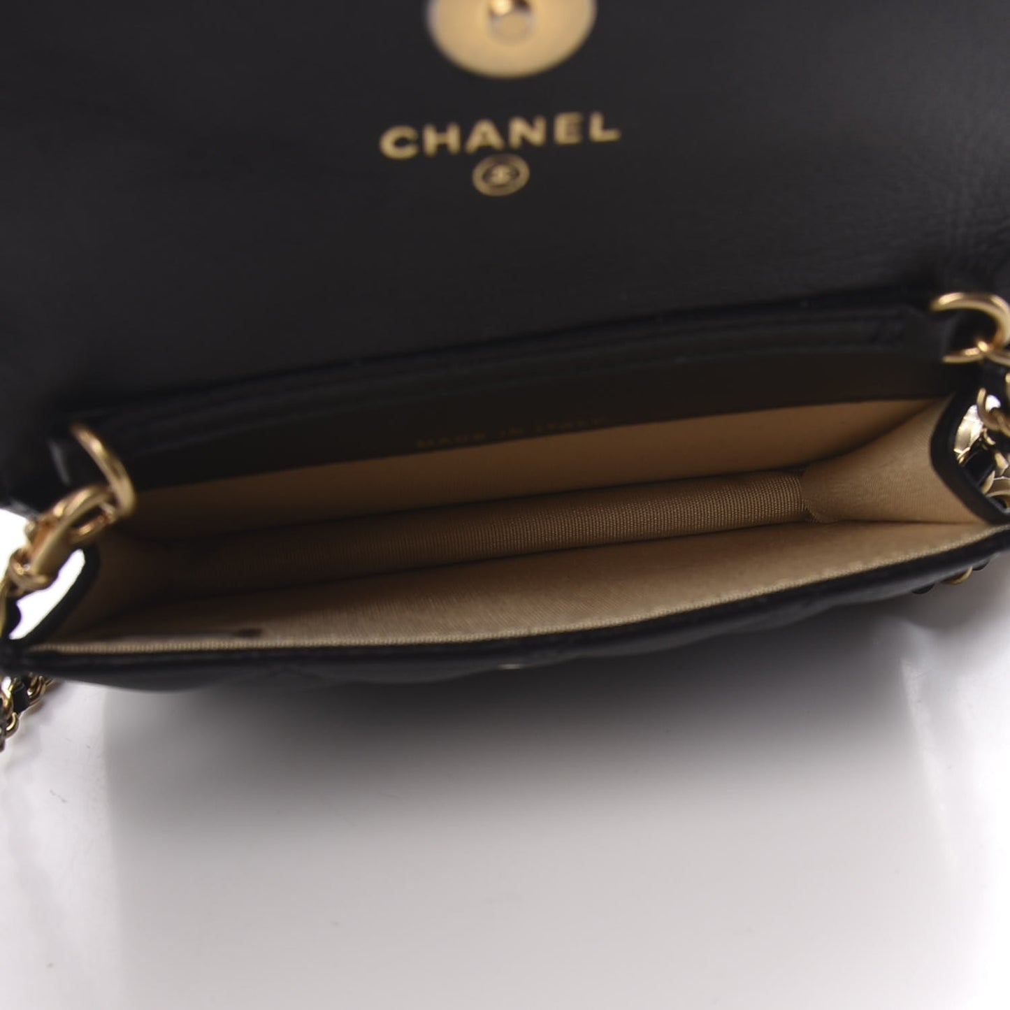 Lambskin Quilted Pearl Crush Clutch With Chain Black