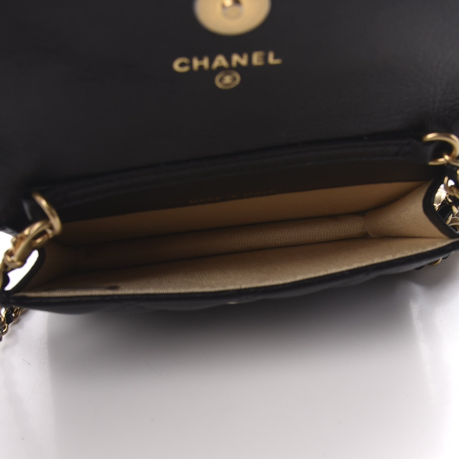 Chanel Lambskin Quilted Pearl Crush Clutch With Chain Black 5 of 11