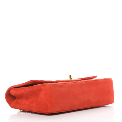 Chanel Suede Quilted Medium Single Flap Red 4 of 13