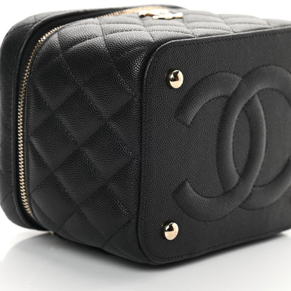 Chanel Caviar Quilted Small Top Handle Vanity Case With Chain Black 9 of 11