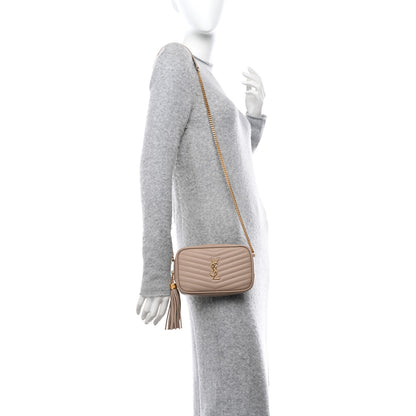 Saint Laurent SAINT LAURENT Grain De Poudre Matelasse Monogram Mini Lou Camera Bag Dark Beige 2 of 12