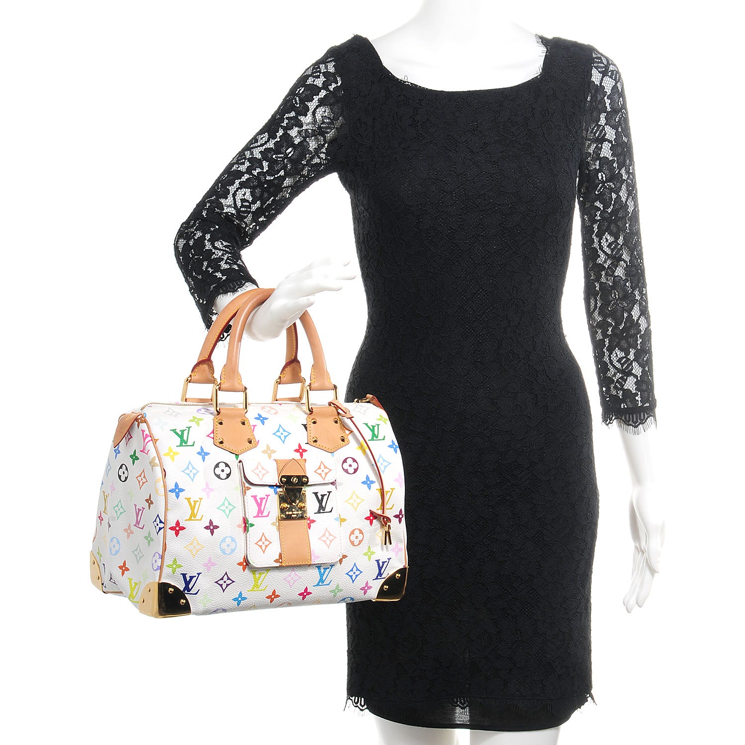 Louis Vuitton Monogram Multicolor Speedy 30 White 2 of 7
