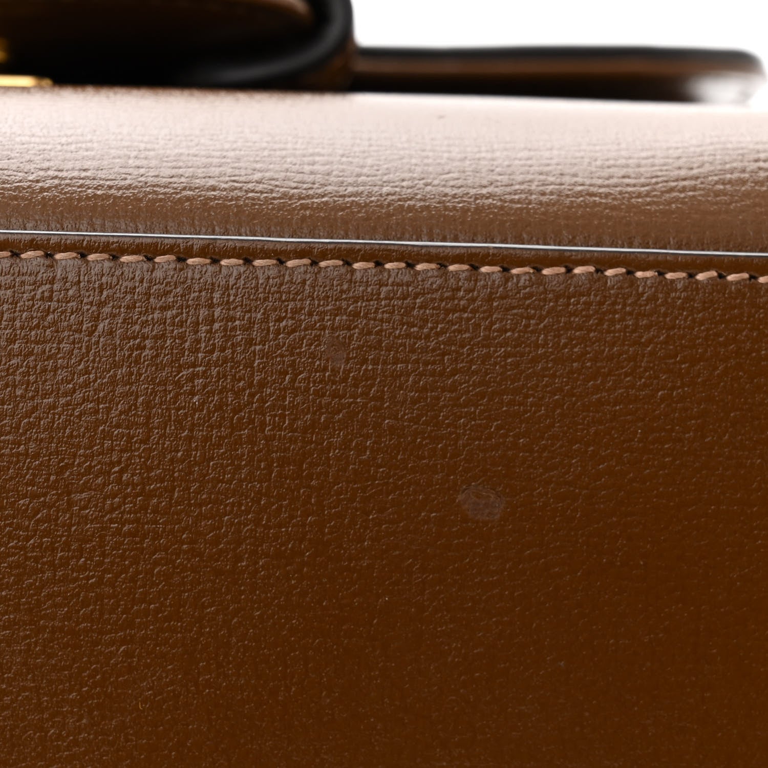 Gucci Glazed Textured Calfskin Mini Horsebit 1955 Top Handle Flap Bag Brown Sugar 11 of 12