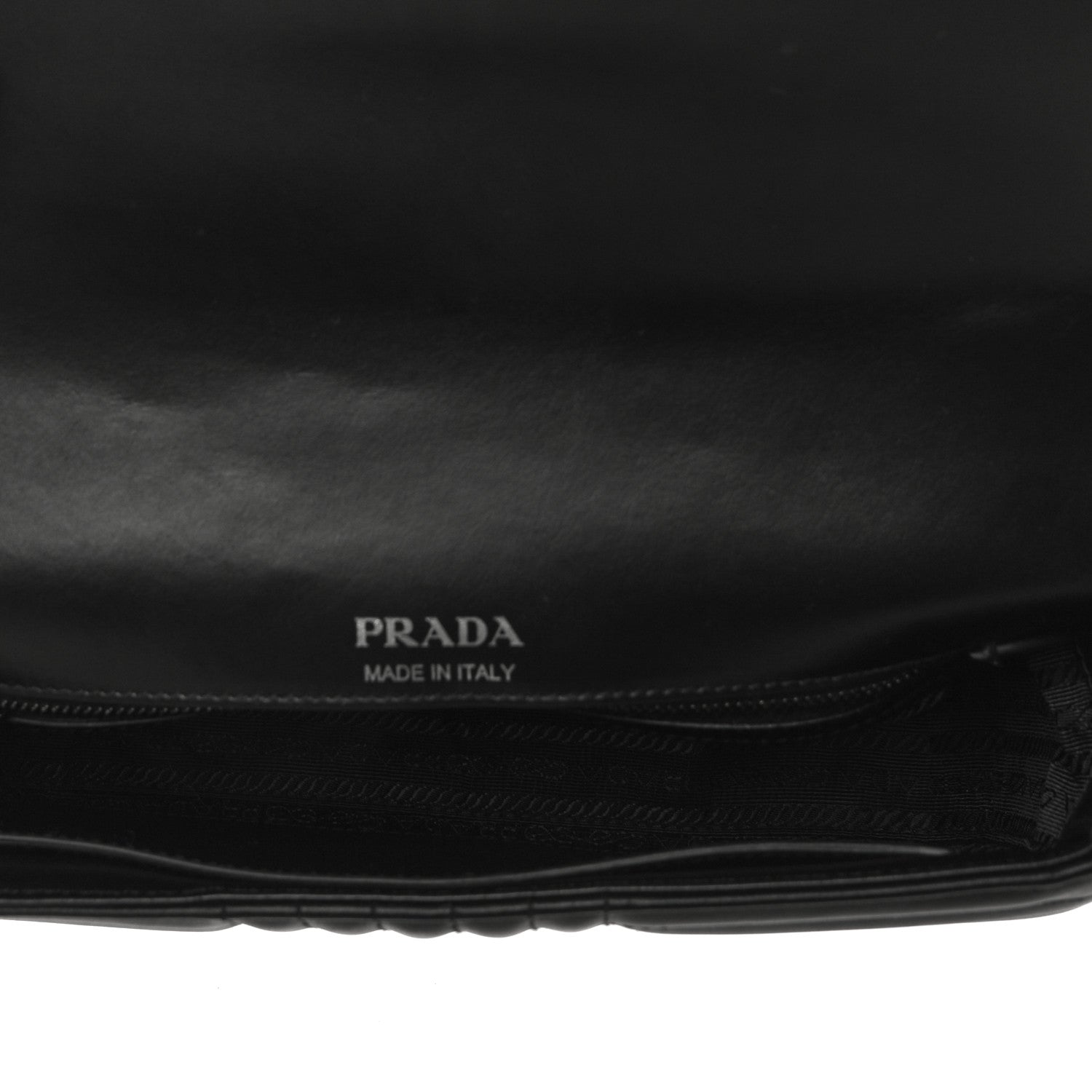 Prada Soft Calfskin Impunture Diagramme Medium Chain Flap Shoulder Bag Black 5 of 9