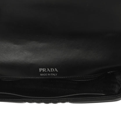 Prada Soft Calfskin Impunture Diagramme Medium Chain Flap Shoulder Bag Black 5 of 9