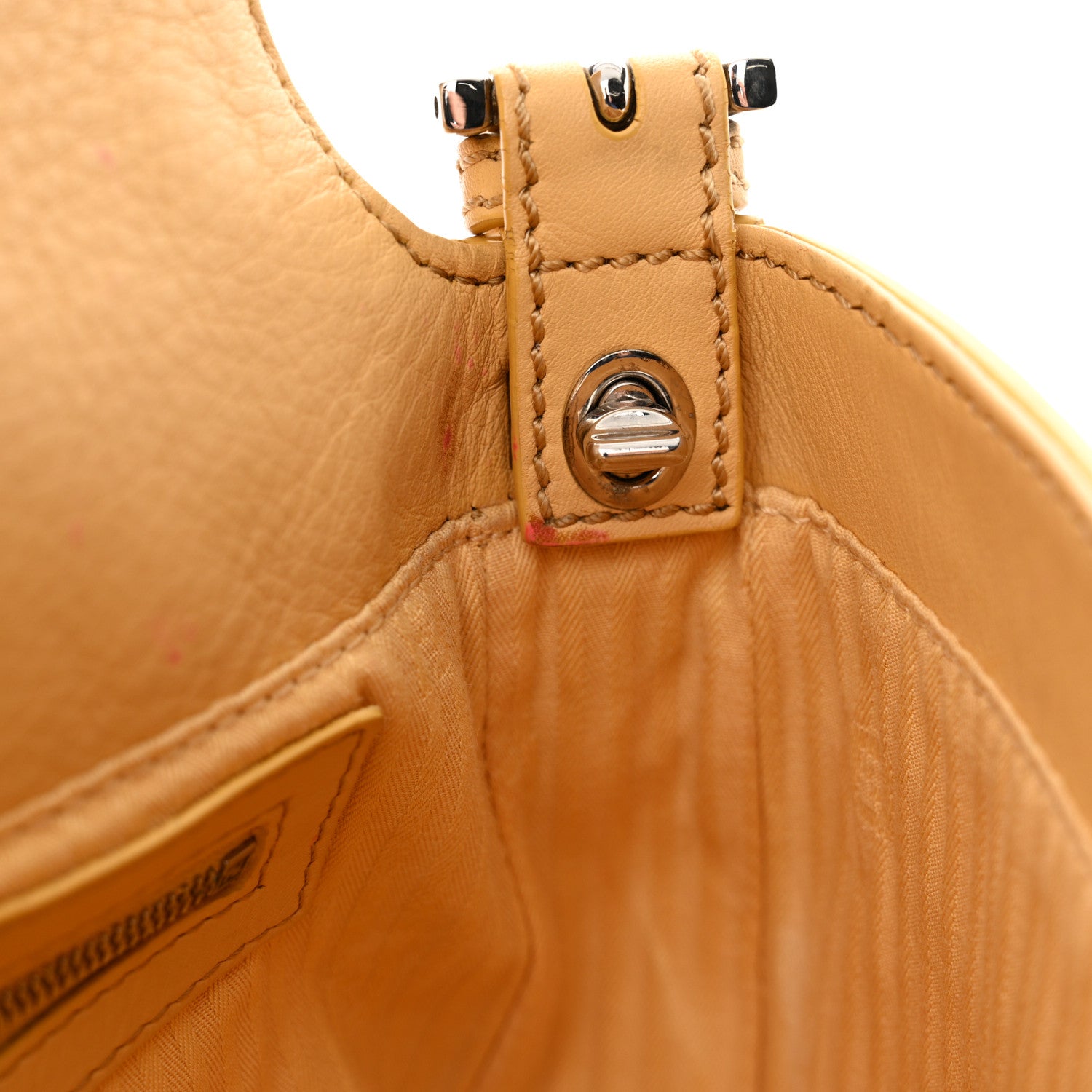 Fendi Vitello Enamel Interchangeable Strap Baguette Giallo Alchemy 12 of 14